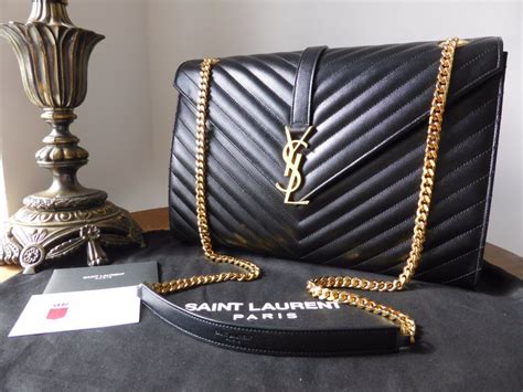 ysl envelope bag all black|YSL black bag with chain.